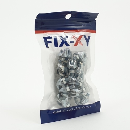 FIX-XY กิ๊บจับลวดสลิง1/8 รุ่น EQ-001-S (10ชิ้น/แพ็ค)