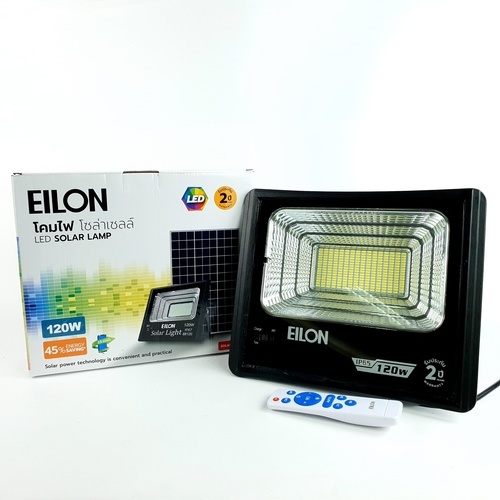 EILON โคมฟลัดไลท์โซลาร์เซลล์ 120W รุ่น HQ-120WTGD-TYN แสงเดย์ไลท์