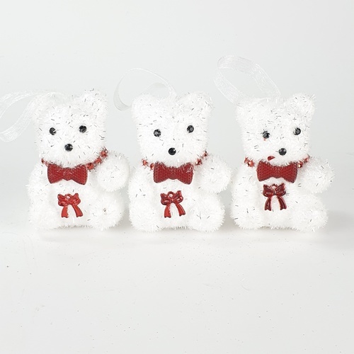 ตุ๊กตาหมีตกแต่งต้นคริสต์มาส  3ชิ้น/แพ็ค  5.5x5.0x7ซม. AG19-066