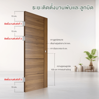 HOLZTUR ประตูเมลามีน MD-FC05-2  80x200ซม. Thai Teak