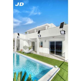 JD โคมไฟสปอร์ตไลท์โซลาร์เซลล์ 20W พร้อมรีโมท รุ่นJTGD-8820W แสงวอร์มไวท์ 