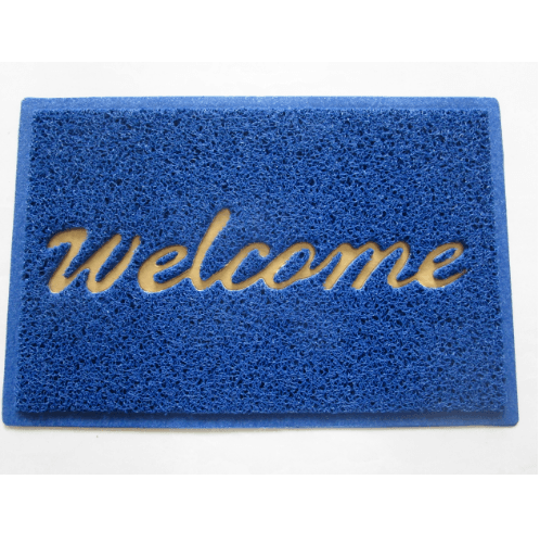 พรมเช็ดเท้าดักฝุ่น WELCOME ขนาด 40x60ซม. สีน้ำเงิน