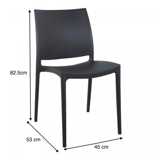 Pulito เก้าอี้พลาสติก PP-686-GR12 ขนาด 53x45x82.5ซม. สีเทาเข้ม
