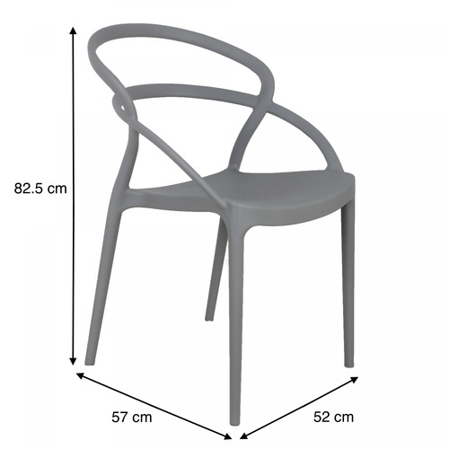 Pulito เก้าอี้พลาสติก PP-737A-GR01 ขนาด 57x52x82.5ซม.สีเทาอ่อน