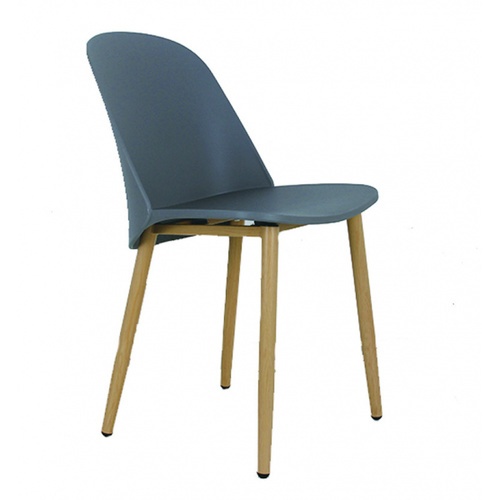 Pulito เก้าอี้พลาสติกขาเหล็ก PP-699B-GR16  ขนาด 55.5x46x80.5ซม.สีเทา