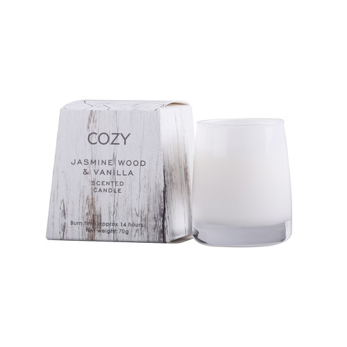 COZY เทียนหอม Jasmine Wood & Vanilla-S 8x7.7ซม.  สีขาว