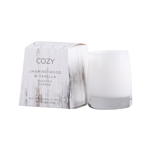 COZY เทียนหอม  Jasmine Wood & Vanilla-M 10.5x10.7ซม. สีขาว