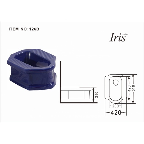 Iris นั่งยองฐานสูง  รุ่น มอร์แกน IR-126B  สีน้ำเงิน