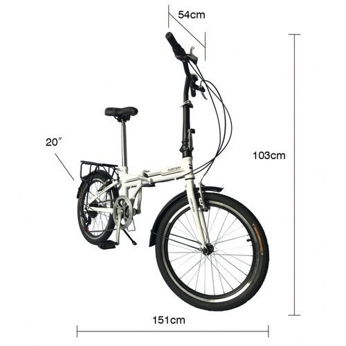 FORTEM จักรยาน 20 นิ้ว 6 สปีด พับได้ รุ่น 4FB-2001-W สีขาว