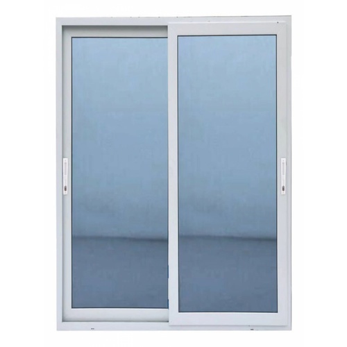 WELLINGTAN ประตูไวนิล บานเลื่อน SS (กระจกสีฟ้าสะท้อนแสง) RBD001 160x205ซม. สีขาว พร้อมมุ้ง