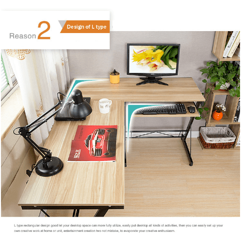 SMITH โต๊ะทำงาน รุ่นHD001 ขนาด120x158x73ซม. สีไวท์เมเปิล