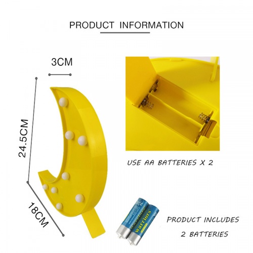 COZY LEDไฟตกแต่งรูปดวงจันทร์ ขนาด 18×24.5×3 ซม.  รุ่น FM10 สีเหลือง