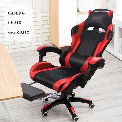 SMITH เก้าอี้เล่นเกม มีที่วางขา รุ่น ZDJ12RD ขนาด 65x70x132 ซม. สีแดง
