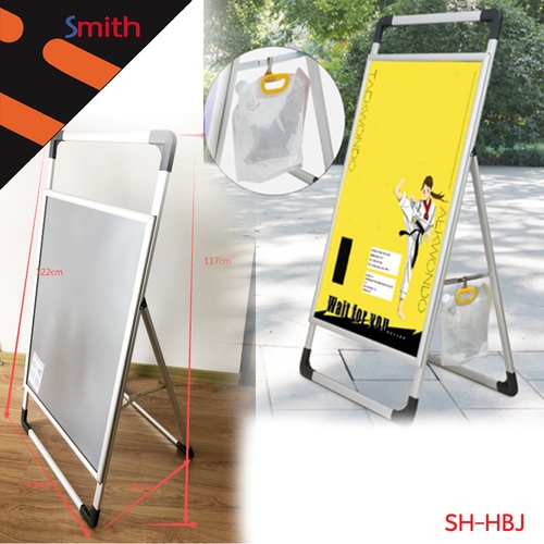 SMITH บอร์ดเสียบกระดาษโปสเตอร์ 80x60 ซม. ขาตั้ง SH-HBJ สีขาวพร้อมถุงถ่วงน้ำหนัก