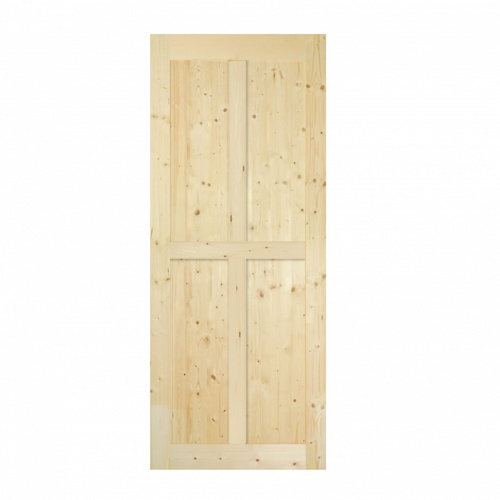 GREATWOOD ประตูไม้สน บานทึบลูกฟัก PW-SK04-2 80x200ซม.