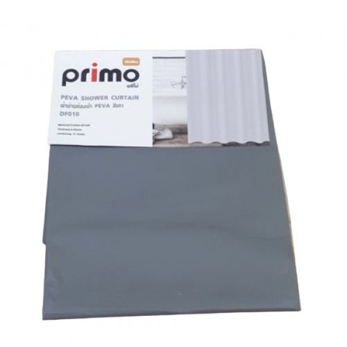 Primo ผ้าม่านห้องน้ำ PEVA รุ่น DF010 ขนาด 180x180 ซม. สีเทา