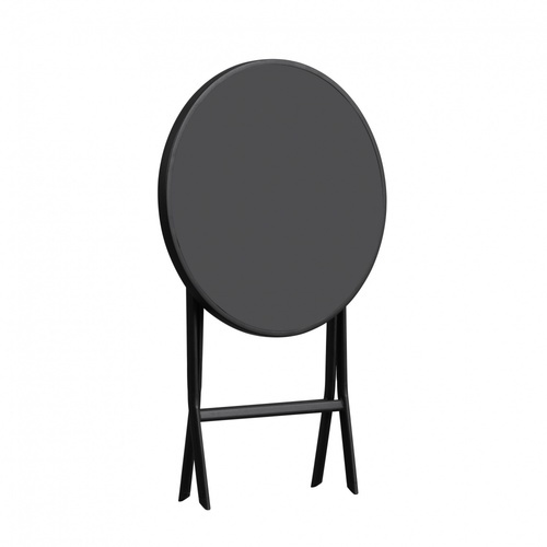 โต๊ะพับอเนกประสงค์หน้ากระจกทรงกลม รุ่น Glaze Black ขนาด 60*60*75 ซม. สีดำ