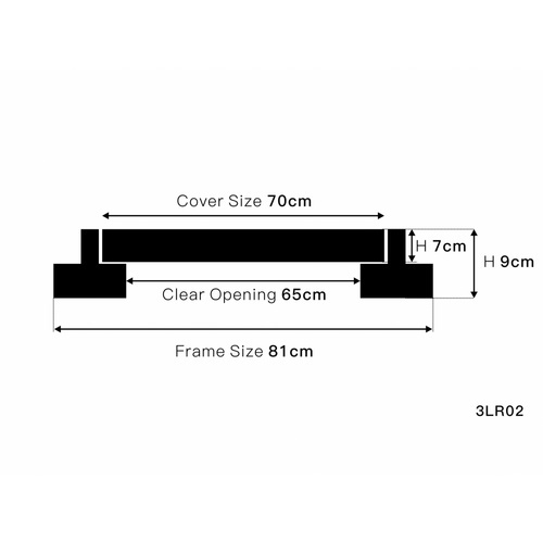 ปืนใหญ่ ฝาปิดท่อระบายน้ำกลม รุ่น 3LR02 ขนาด 81x81x9 ซม. สีดำ