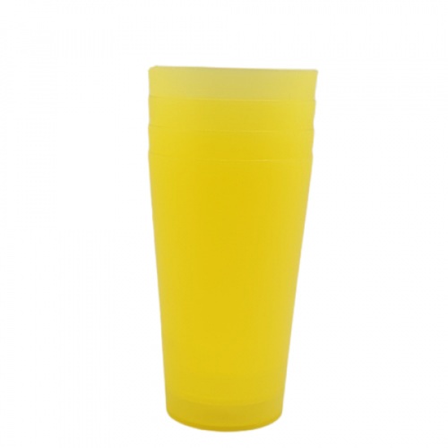 GOME ชุดแก้วพลาสติก 500 ML. 4ใบ/แพ็ค  8.5x8.5x14 ซม. ZS8809-YE สีเหลือง