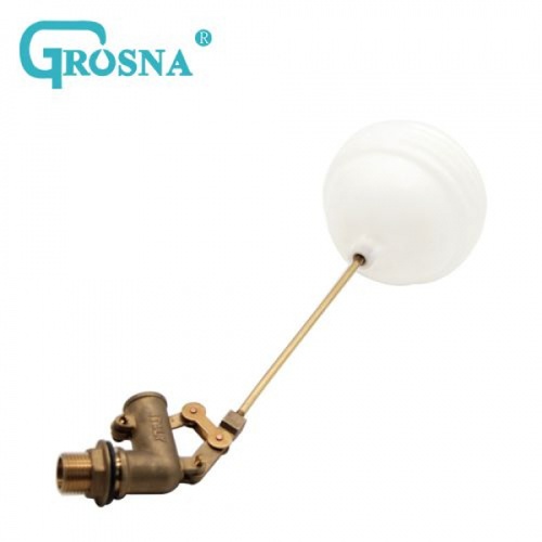 GROSNA ลูกลอยแท้งค์น้ำ ก้านทองเหลือง ขนาด 1 รุ่น GRFV102-2 สีขาว