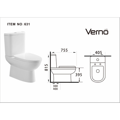 Verno สุขภัณฑ์สองชิ้นแบบกดบน รุ่น ออสเตรีย VN-631