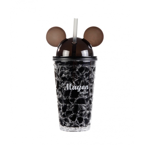LAMAYON แก้วน้ำแข็งพลาสติก Mickey ขนาด  500ML CP11  สีดำ