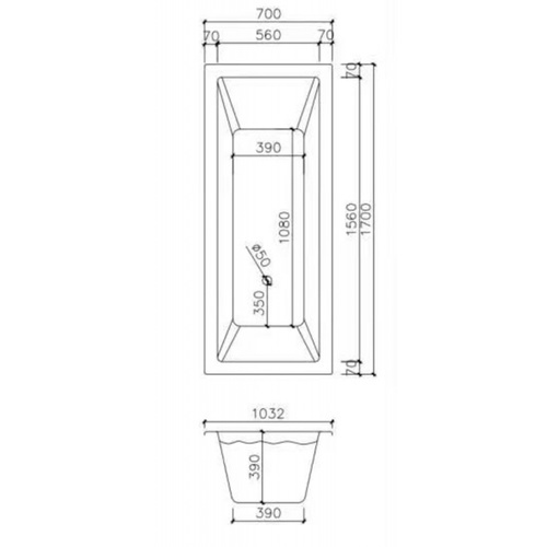 Verno อ่างอาบน้ำแบบก่อ พร้อมสะดืออ่างและท่อน้ำทิ้ง รุ่น Asha1032 ขนาด 170x70x40 ซม.  (1/2)