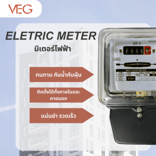 V.E.G มิเตอร์ไฟฟ้า 1 เฟส 2 สาย ขนาด   15(45) แอมป์ รุ่น (DD 28)