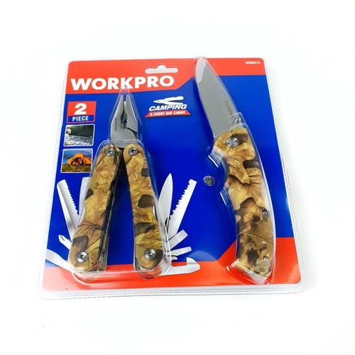 WORKPRO คีมอเนกประสงค์ มีดพก(2ชิ่น) รุ่น W000314