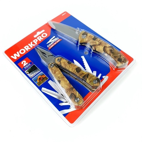 WORKPRO คีมอเนกประสงค์ มีดพก(2ชิ่น) รุ่น W000314