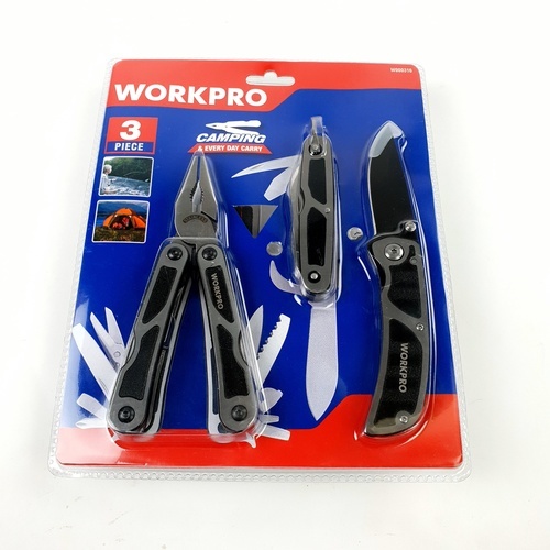 WORKPRO คีมอเนกประสงค์ มีดพก (3ชิ่น) รุ่น W000316