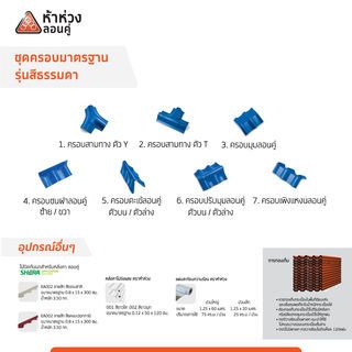 ครอบปรับมุมลอนคู่ ตัวบน สีน้ำตาลคลาสสิค  ห้าห่วง