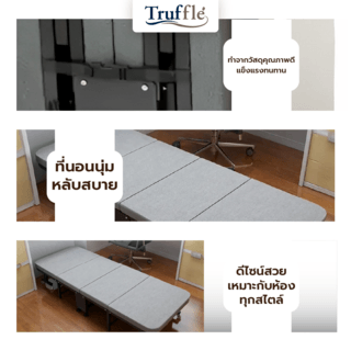 TRUFFLE เตียงพับ รุ่น WAVE-01 ขนาด 80X190X28ซม.สีเทา