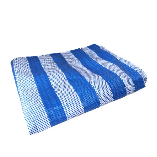 POLLO ผ้าพลาสติกสาน  ขนาด2Yx3M สีฟ้า-ขาว  PB-001  