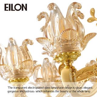 EILON โคมไฟเพดานคริสตัล 72W E14 LED 12หลอด แสงคูลไวท์ รุ่น LD763/12 GOLD