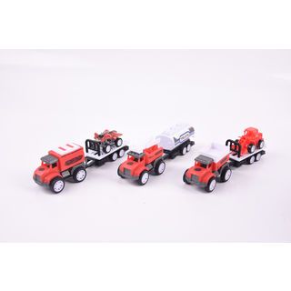 TOYS ของเล่นชุดรถพ่วงดับเพลิง บรรจุ3คัน สีแดง#99843-60(22x4.5x20.5ซม.)
