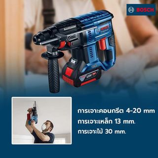 BOSCH สว่านโรตารี่ไร้สาย Brushless 18V รุ่น GBH180-Li พร้อมแบตเตอรี่ 4.0Ah 2ก้อน