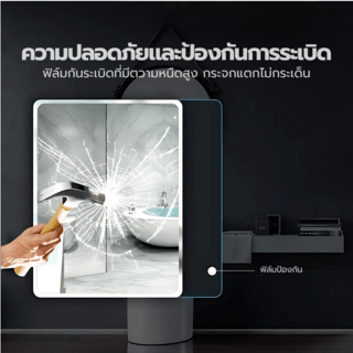 Nice กระจกเงาไม่มีกรอบ ทรงเหลี่ยม รุ่น PQS-XS6045K  ขนาด 45x60ซม.