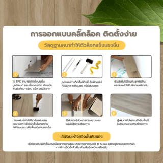 กระเบื้องยาง SPC Click lock 184x1220x4+1mm IXPE มม  (มีโฟมในตัว)  รุ่น 6588 (2.694ตรม./12แผ่น) TAPIO Natural Oak