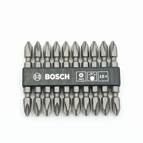 BOSCH ดอกไขควง สีเงิน PH 2-65 มม.(10ดอก/แผง)