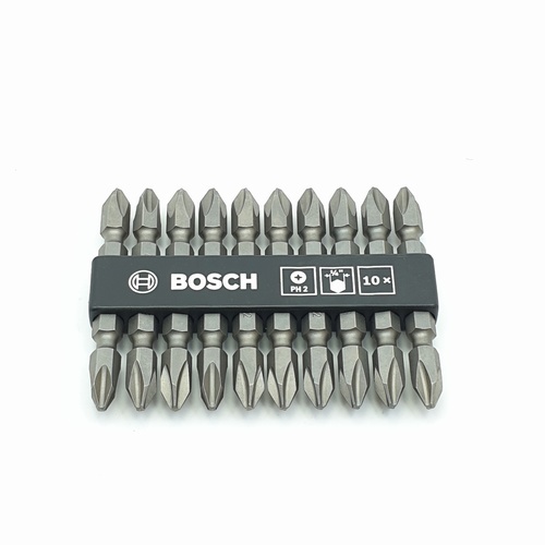 BOSCH ดอกไขควง สีเงิน PH 2-65 มม.(10ดอก/แผง)