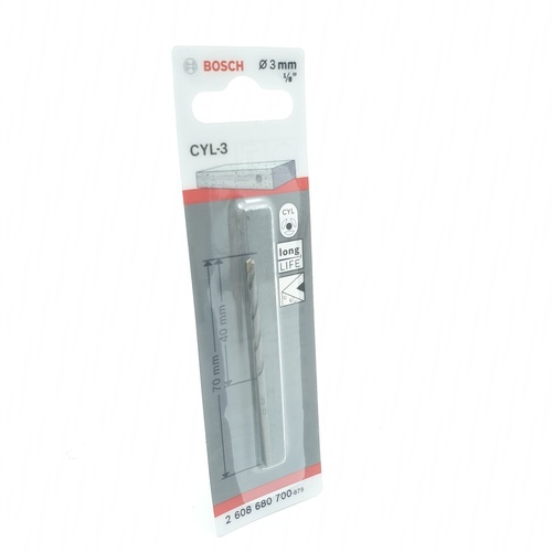 BOSCH ดอกเจาะปูน สีเงิน CYL-3 : 3 x 40/70 มม.