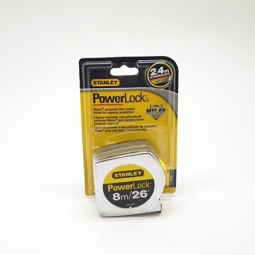 STANLEY ตลับเมตร 8 เมตร รุ่น POWERLOCK 8M 33-428