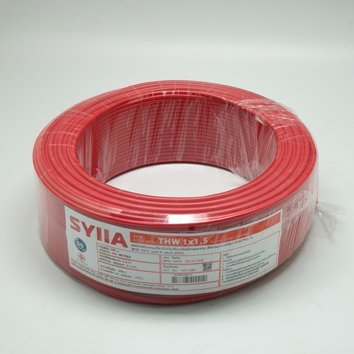 SYLLA สายไฟ 60227 IEC01 THW 1x1.5 Sq.mm. 100m. สีแดง