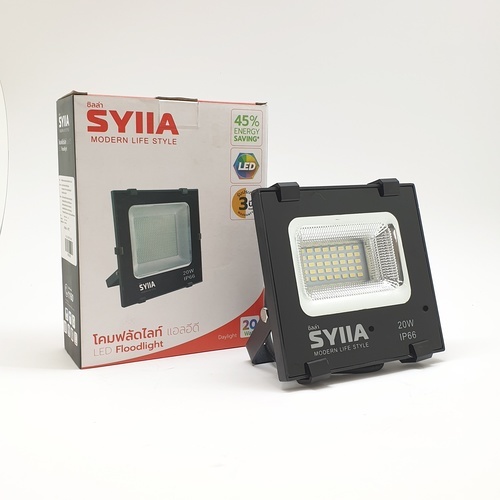SYIIA โคมฟลัดไลท์ LED  เดย์ไลท์  HQ-LT20WTGD65 สีดำ