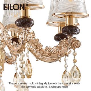 EILON โคมไฟเพดานคริสตัล 48W LED 8หลอด แสงคูลไวท์ รุ่น LD760/8