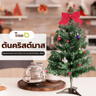 Tree O ต้นคริสต์มาส พร้อมของประดับ รุ่นCT002C_60 ขนาด30×30×60ซม. สีเขียว