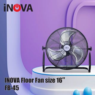 INOVA พัดลมอุตสาหกรรมตั้งพื้น ขนาด 16 นิ้ว รุ่น FB-45 สีดำ