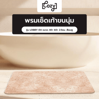 COZY พรมเช็ดเท้าขนนุ่ม รุ่น LOBBY-04 ขนาด 40× 60× 2.5ซม. สีชมพู