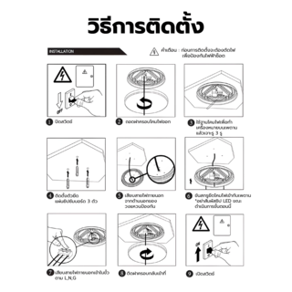 EILON โคมไฟเพดาน รุ่นMVY4002-SIN-36 36W แสงเดย์ไลท์